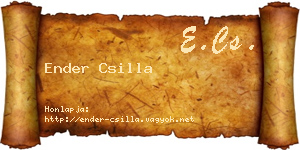 Ender Csilla névjegykártya
