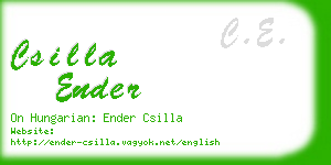 csilla ender business card